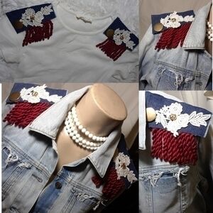 Tasty Raw Edge Denim Floral Major Glam Epa…